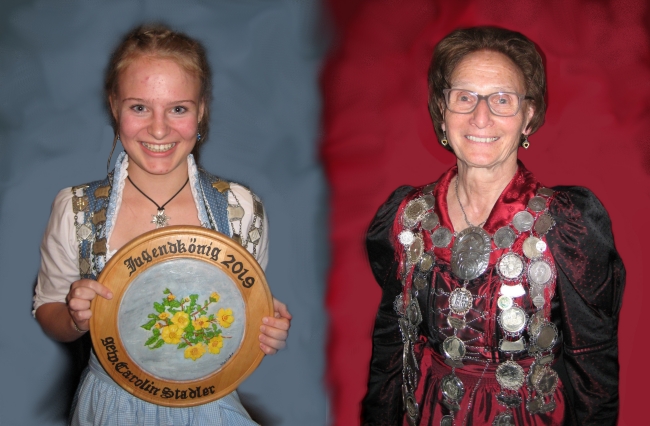 Foto Jugendkönigin Carolin Stadler, Schützenkönigin Helga Straßer