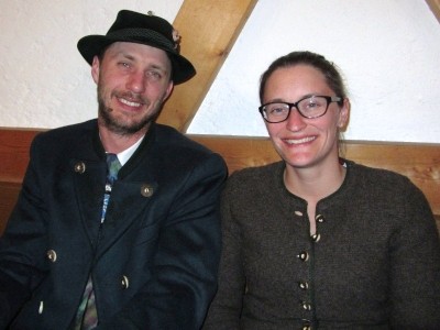 Foto auf dem Gauschützenball Fähnrich Hubert und Schriftführerin Kathrin Strasser