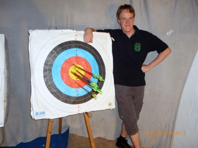 Foto der Scheibe vom Bogenschießen mit Christian Döscher