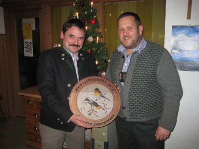 Foto Hermann Zimmermann, Sieger der Weihnachtscheibe mit Hans Steinbrecher